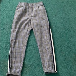 Plaid cuffed pants